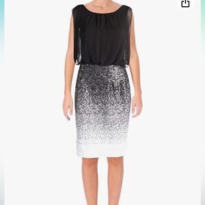 Calvin Klein Sequin Ombre Sheer Cocktail Dress| Size 10